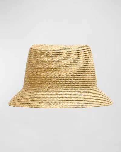 Saint Laurent Ysl Straw Bucket Hat In 9600 Rope