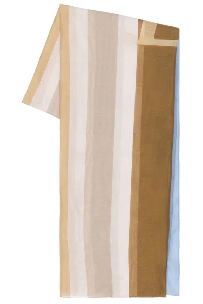 Saint Laurent Ysl Striped Scarf In Multi