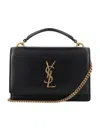 Saint Laurent Sunset Leather Shoulder Bag In Nero/nero