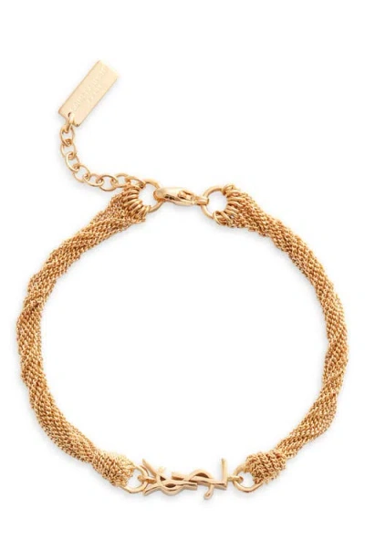 Saint Laurent Ysl Tassel Bracelet In Gold