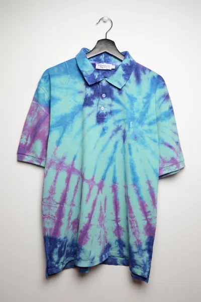 Pre-owned Saint Laurent Ysl Tie Dye Polo In Multi