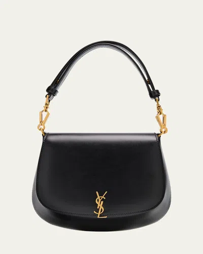 Saint Laurent Ysl Top-handle Bag In Smooth Leather In Black