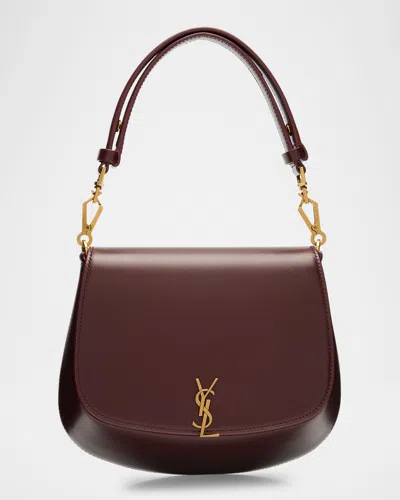 Saint Laurent Ysl Top-handle Bag In Smooth Leather In Orange