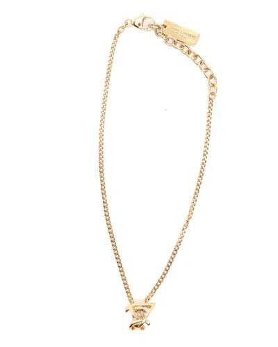 Saint Laurent Ysl Twist Logo Bracelet In Gold