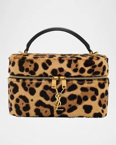 Saint Laurent Ysl Vanity Bag In Leopard-print Calf Hair In Animal Print