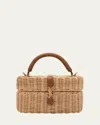 Saint Laurent Ysl Vanity Bag In Raffia Wicker