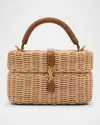 Saint Laurent Ysl Vanity Bag In Raffia Wicker