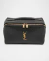 Saint Laurent Ysl Vanity Case In Grained Leather In Noir