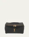 Saint Laurent Ysl Vanity Case In Grained Leather In Noir
