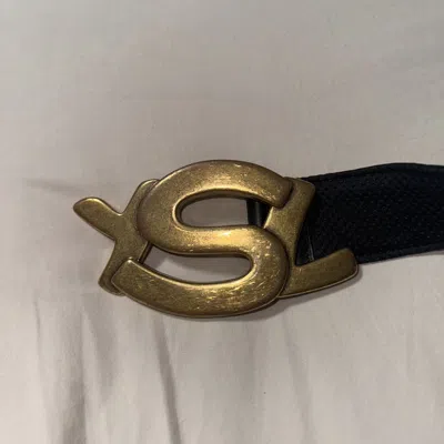 Pre-owned Saint Laurent Ysl Vintage Belt Buckle In Gold
