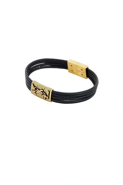 Saint Laurent Ysl Vintage Five Strand Bracelet In Black