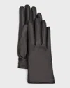 Saint Laurent Ysl Vintage-style Slit Gloves In Black