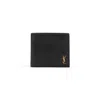 Saint Laurent Brushed Leather Black Wallet In Black