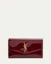 Saint Laurent Ysl Wallet On Chain In Patent Leather In Grenade
