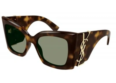 Pre-owned Saint Laurent Ysl Yves  Blaze Cateye Sunglasses In Brown