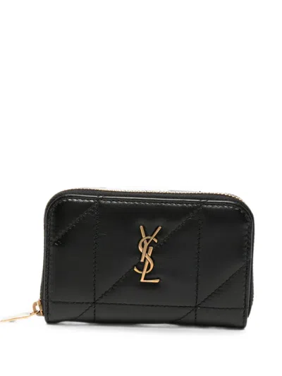 Saint Laurent Ysl-plaque Wallet In Black