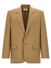 Saint Laurent Men's Single-breasted Wool Jacket In Beige