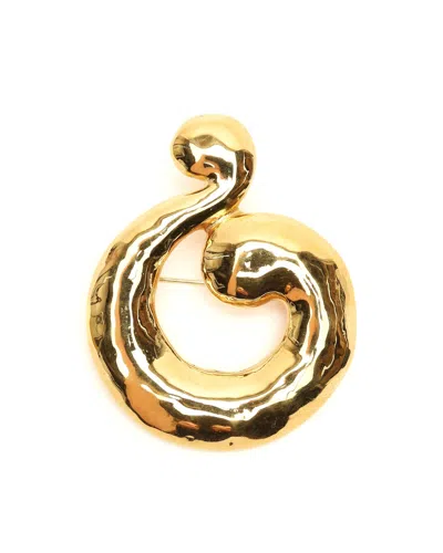 Saint Laurent Yves Brooch In Gold