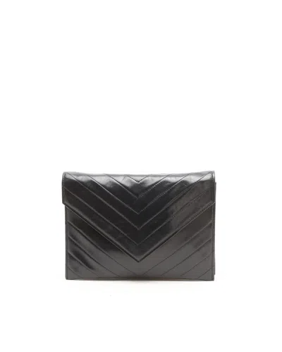 Saint Laurent Yves Clutch Bag In Neutral