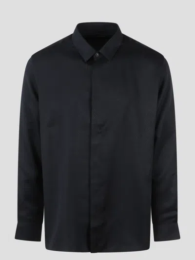 Saint Laurent Yves Collar Classic Shirt In Black