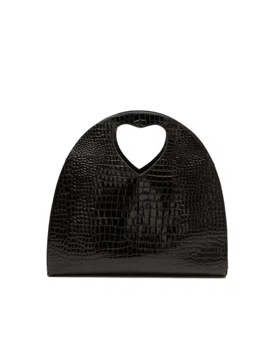 Saint Laurent Yves Croc Tote Bag In Black
