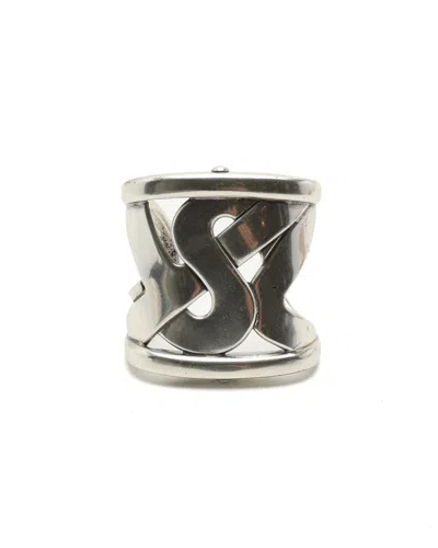 Pre-owned Saint Laurent Yves Cuff Bracelet In Silver
