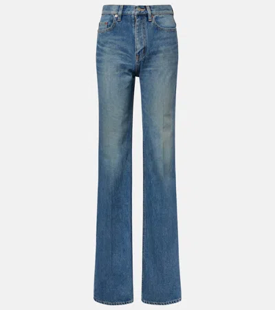Saint Laurent Yves Flared Jeans In Blue
