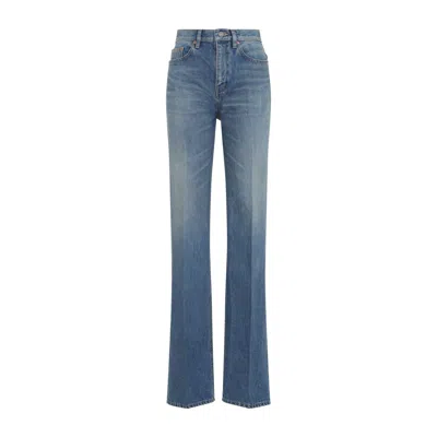 Saint Laurent Yves High-waisted Flared Jeans In Blue