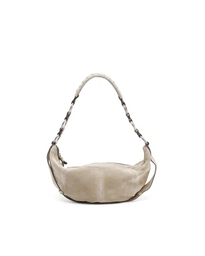 Saint Laurent Yves Mombasa Suede Bag In Sand