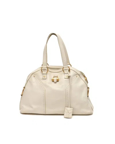 Saint Laurent Yves Muse Tote Bag In White