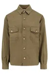 Saint Laurent Green Jacket With Pockets On The Front In Cotton Man