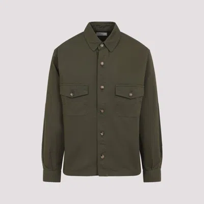 Saint Laurent Yves Overshirt In Authentic Kaki