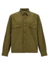 Saint Laurent Green Jacket With Pockets On The Front In Cotton Man In Green