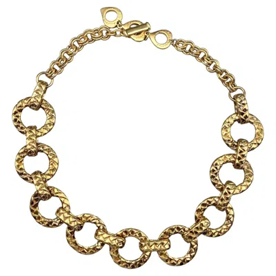 Pre-owned Saint Laurent Yves  1980's Round Quilt Link Chain Necklace In Multi