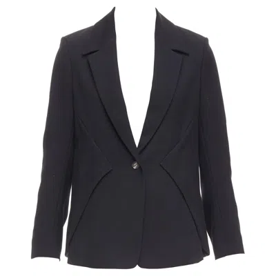 Pre-owned Saint Laurent Yves  2010 Black Wool Blend Deconstructed Blazer Fr36 S