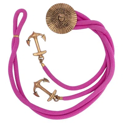 Pre-owned Saint Laurent Yves  (attributed To) Pink Cord Belt