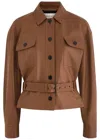 Saint Laurent Saharienne Brown Jacket With Pointed Collar And Adjustable And Removable Waist Belt In Leather Woman In Brown