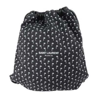 Pre-owned Saint Laurent Yves  Black Canvas Leather Backpack Handbag ()