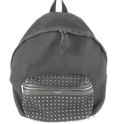 Pre-owned Saint Laurent Yves  Black Cotton Canvas Backpack ()