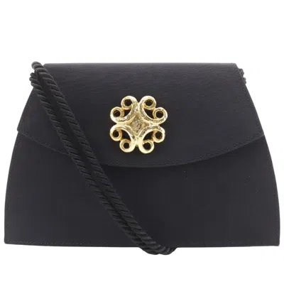 Pre-owned Saint Laurent Yves  Black Cotton Shoulder Bag ()