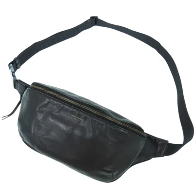 Pre-owned Saint Laurent Yves  Black Leather Fanny Pack Sling Bag ()