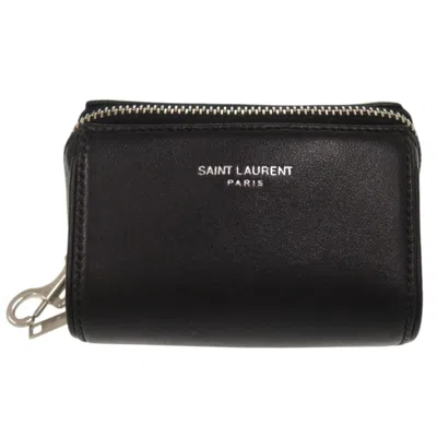 Pre-owned Saint Laurent Yves  Black Leather Pouch Shoulder Bag ()