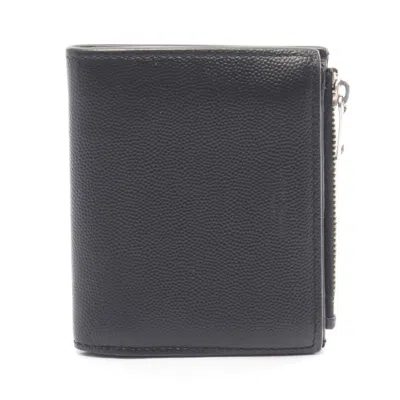 Pre-owned Saint Laurent Yves  Black Leather Wallet (bi-fold) ()