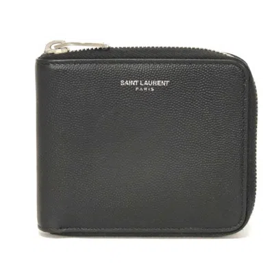 Pre-owned Saint Laurent Yves  Black Leather Wallet (bi-fold) ()