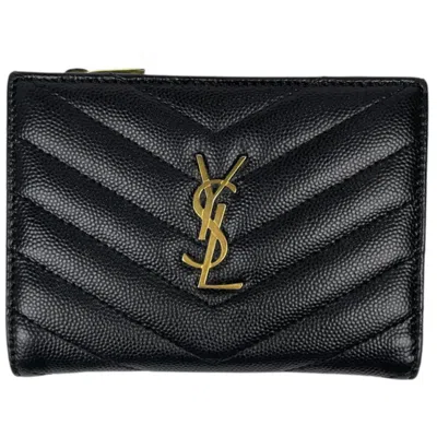 Pre-owned Saint Laurent Yves  Black Leather Wallet (bi-fold) ()
