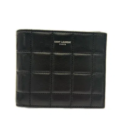 Pre-owned Saint Laurent Yves  Black Leather Wallet (bi-fold) ()