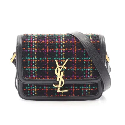Pre-owned Saint Laurent Yves  Black Multi-color Fabric Leather Handbag Shoulder Bag () In Black, Multi-color
