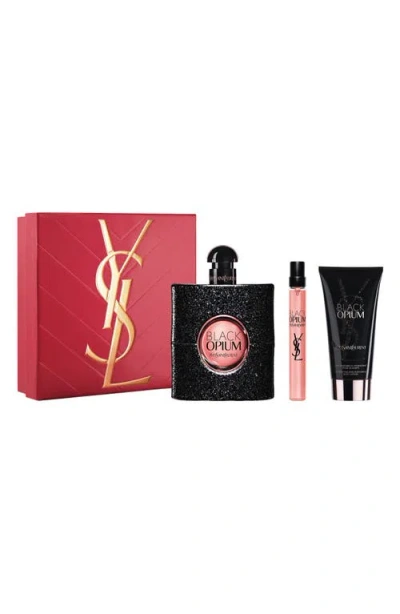Saint Laurent Yves  Black Opium Eau De Parfum Gift Set In Transparent
