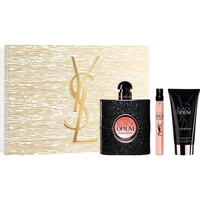 Saint Laurent Yves  Black Opium Eau De Parfum Set In Transparent