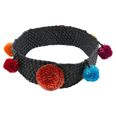 Pre-owned Saint Laurent Yves  Black Raffia Belt